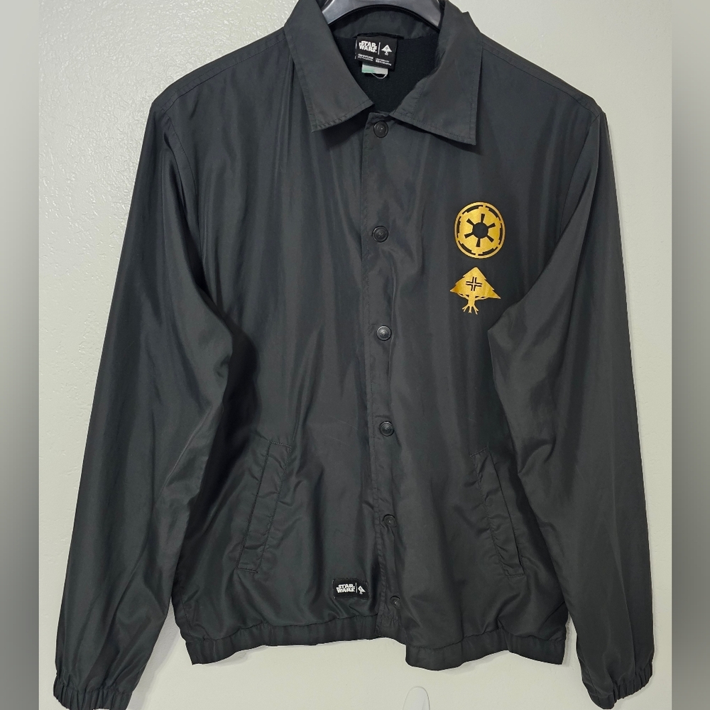 Star Wars x LRG Darth Vader Coach Jacket Black Streetwear Windbreaker - Picture 2 of 10